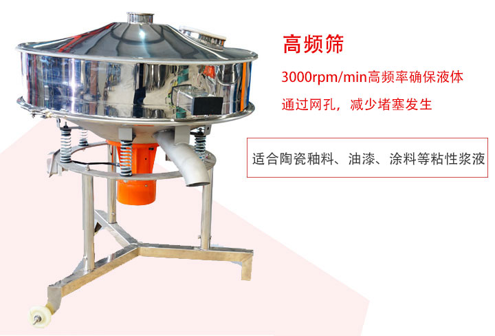 該產(chǎn)品是針對(duì)漿液過(guò)濾設(shè)計(jì)的一種高頻篩分機(jī)。