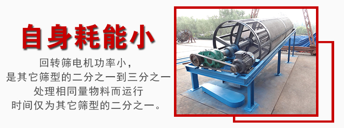 滾筒篩耗能小，使用壽命長(zhǎng)，維修方便