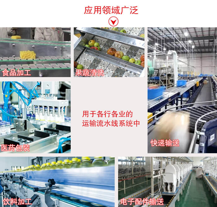 鏈板輸送機(jī)適用行業(yè)：食品加工，果蔬清洗等行業(yè)